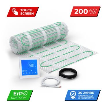 Heizmatten Set BZ-200 mit Thermostat MCS 450 Touch weiß