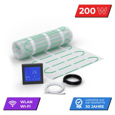 Heizmatten Set BZ-200 mit Thermostat MCS 450 WIFI Touch schwarz