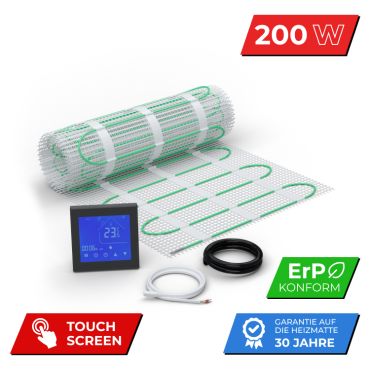 eizmatten Set BZ-200 für Fliesen mit Thermostat MCS 450 Touch schwarz