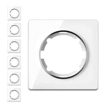7x Garda Glas- Abdeckrahmen Set - weiß