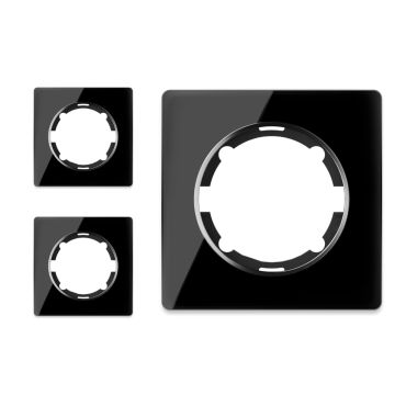 3x Garda Glas- Abdeckrahmen Set - schwarz