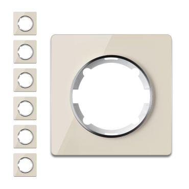 7x Garda Glas- Abdeckrahmen Set - beige