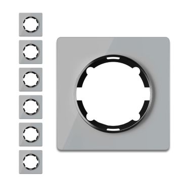 7x Garda Glas- Abdeckrahmen Set - grau