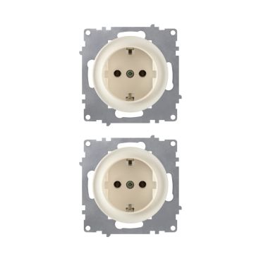 2х Schuko-Steckdosen Set - beige