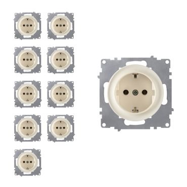 10x Schuko-Steckdosen Set - beige