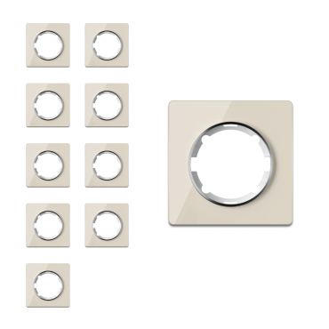 10x Garda Glas- Abdeckrahmen Set - beige
