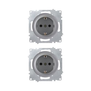 2х Schuko-Steckdosen Set - grau
