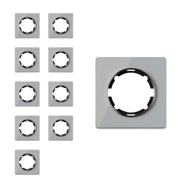 10x Garda Glas- Abdeckrahmen Set - grau