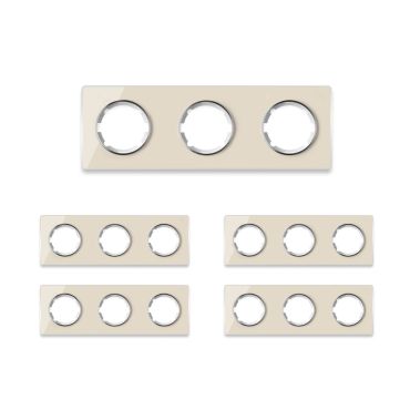 5х Garda Glas- Abdeckrahmen Set: Abdeckrahmen 3fach, waagerecht - beige