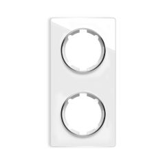 Glas-Abdeckrahmen für Lichtschalter, Steckdose 2fach, senkrecht, Unterputz, Serie: Garda