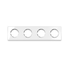 Glas-Abdeckrahmen für Lichtschalter, Steckdose 4fach, waagerecht, Unterputz, Serie: Garda