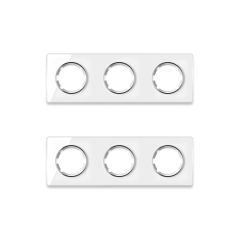 2х Garda Glas- Abdeckrahmen Set: Abdeckrahmen 3fach, waagerecht