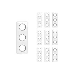 10х Garda Glas- Abdeckrahmen Set: Abdeckrahmen 3fach, senkrecht