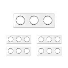 5х Garda Glas- Abdeckrahmen Set: Abdeckrahmen 3fach, waagerecht