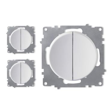 3x Design-Serienschalter, 2fach Set - weiß