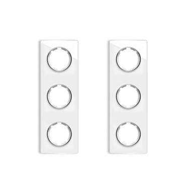 2х Garda Glas- Abdeckrahmen Set: Abdeckrahmen 3fach, senkrecht - weiß