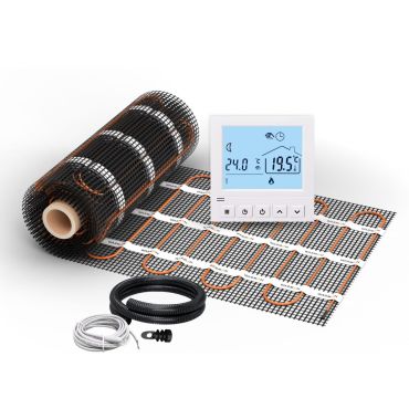 Heizmatte WARMON ULTRA 200 W/m² inkl. digital Thermostat TS 50 weiß
