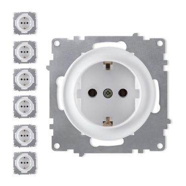 7x Schuko-Steckdosen Set - weiß