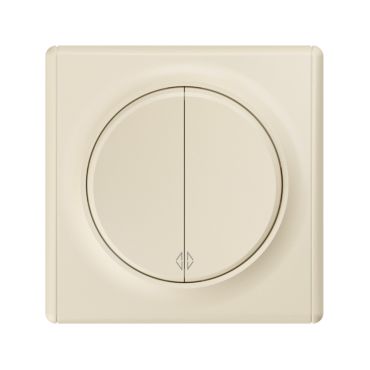 Wechselschalter 2fach mit Florence Abdeckrahme - beige