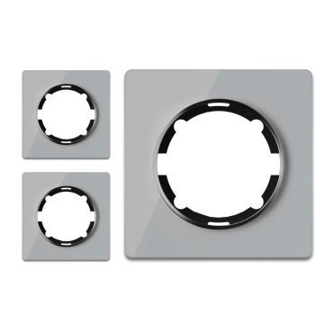 3x Garda Glas- Abdeckrahmen Set - grau