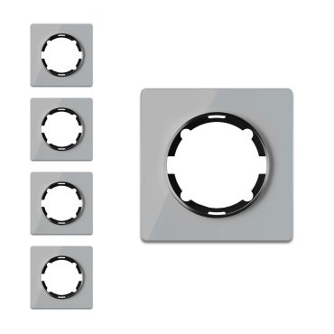 5x Garda Glas- Abdeckrahmen Set - grau
