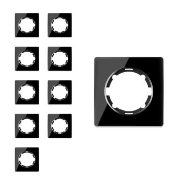 10x Garda Glas- Abdeckrahmen Set - schwarz