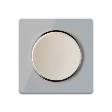 Lichtschalter beige mit Glass-Abdeckrahmen grau