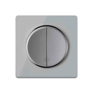 Wechselschalter 2fach mit Glas-Abdeckrahmen in Grau