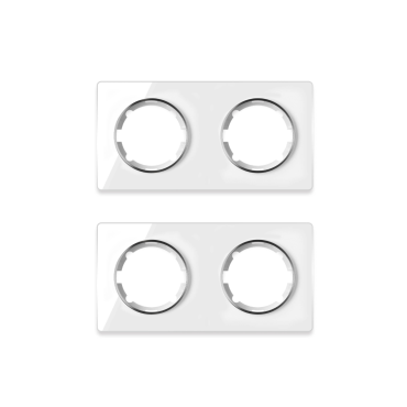 2х Garda Glas- Abdeckrahmen Set: Abdeckrahmen 2fach, waagerecht - weiß