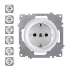7x Schuko-Steckdosen Set - weiß