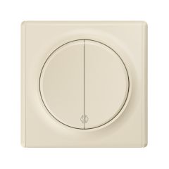 Wechselschalter 2fach mit Florence Abdeckrahme - beige