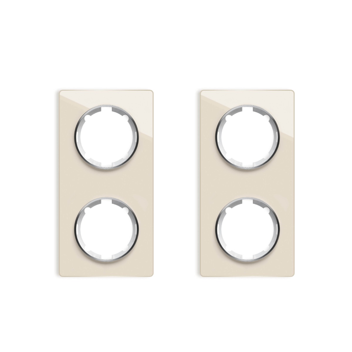 OneKeyElectro Set: 2х Garda Glas- Abdeckrahmen Set, Abdeckrahmen (2fach, senkrecht) für Lichtschalter oder Steckdose, Unterputz, matt-