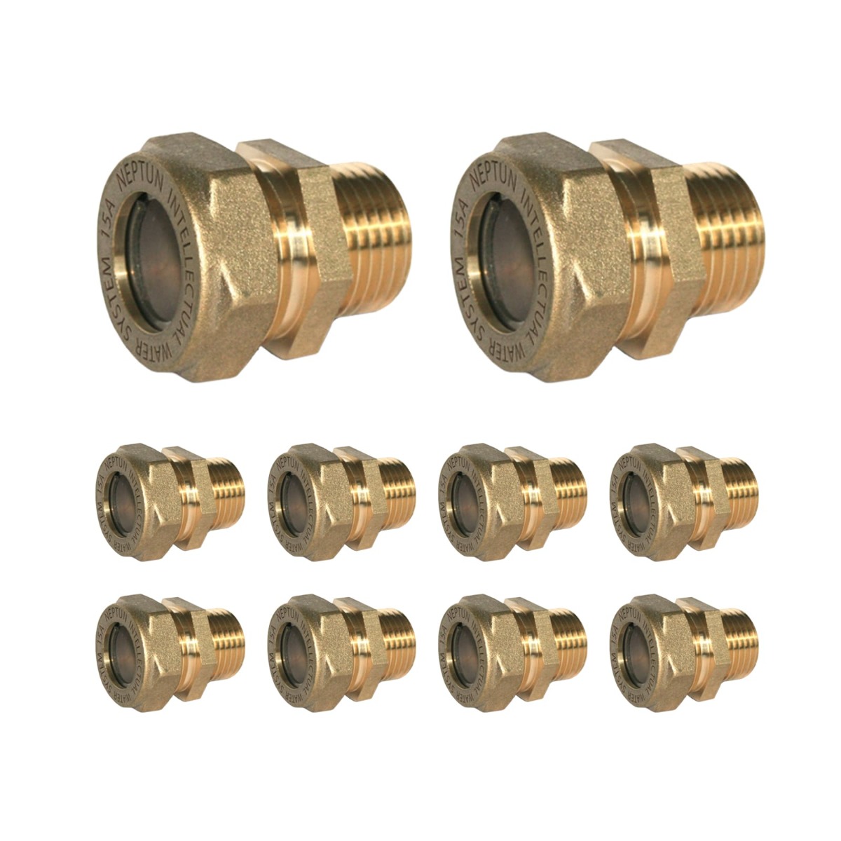 Stahlmann 10er Set Fittings, Kupplung Muffe Verbinder, Muffenverschraubungen für Edelstahlwellrohr, Schnellmontage, EasyFix
